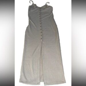 Active USA Blue Midi Dress Size Small  V Cutout Front Slit Bodycon Gray